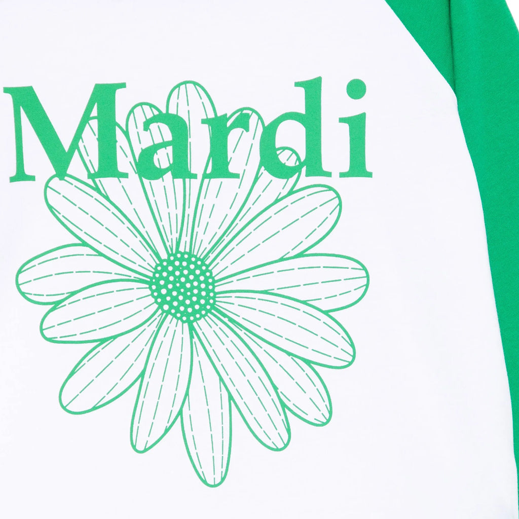 Mardi Mercredi Les Petits T-shirt Raglan Flowermardi - Green