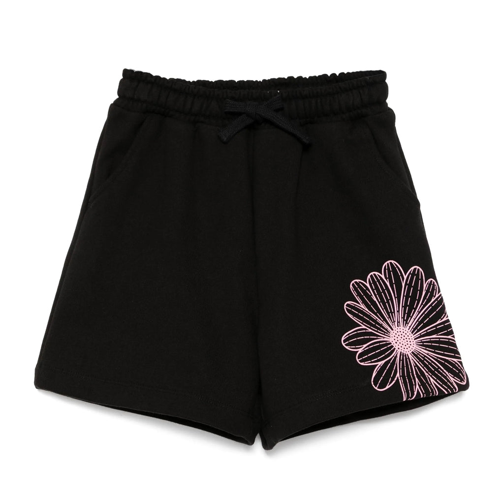 Mardi Mercredi Les Petits Sweat Shorts Flower - Black