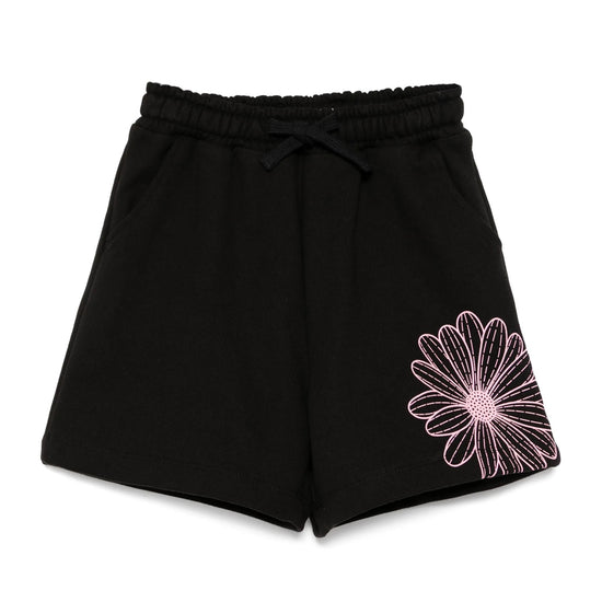 Mardi Mercredi Les Petits Sweat Shorts Flower - Black