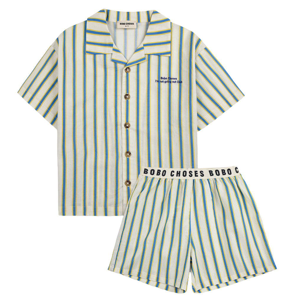 Bobo Choses Yellow Stripes Loungewear Woven Set