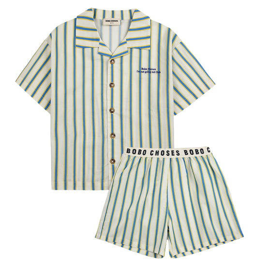 Bobo Choses Yellow Stripes Loungewear Woven Set
