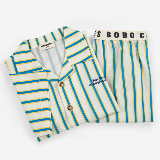 Bobo Choses Yellow Stripes Loungewear Woven Set