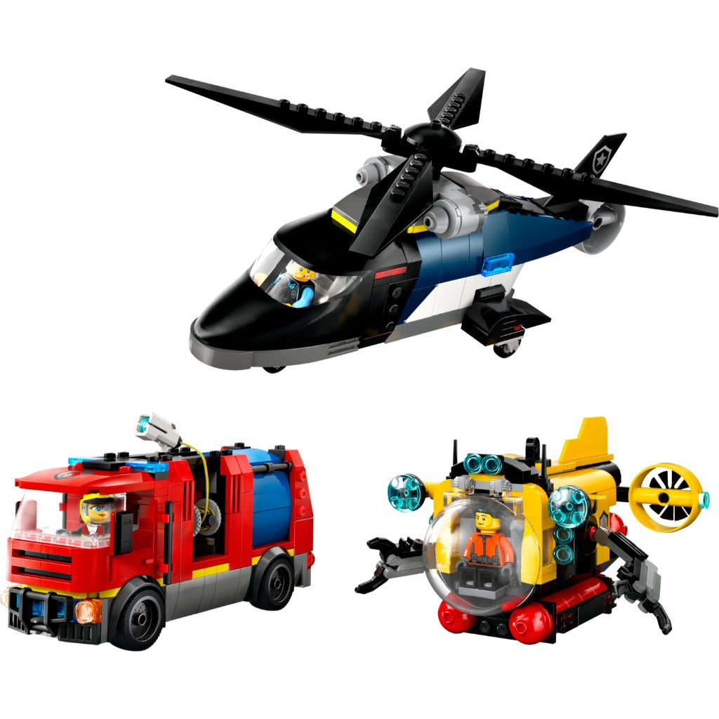 LEGO Helicopter, Fire Truck & Submarine Remix