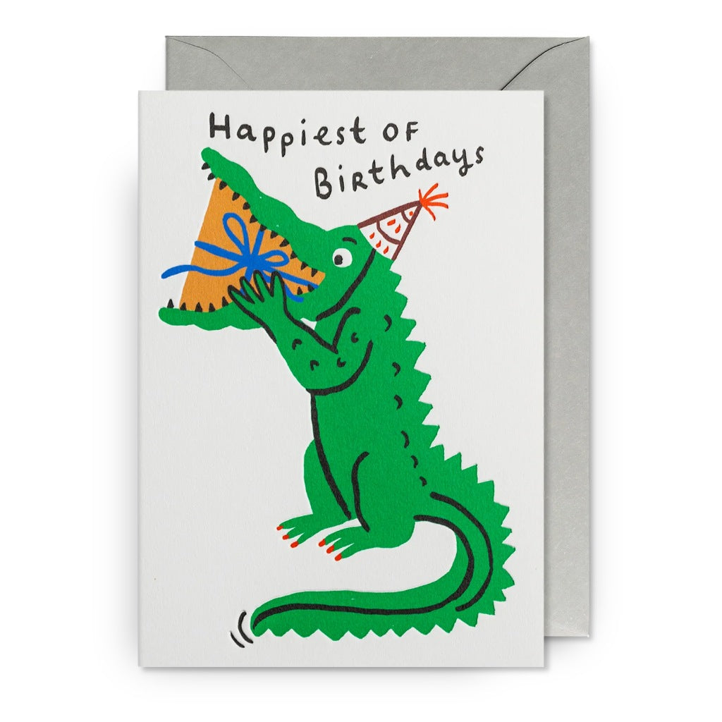Lagom Design Happiest of Birthdays Crocodile – Greeting Card