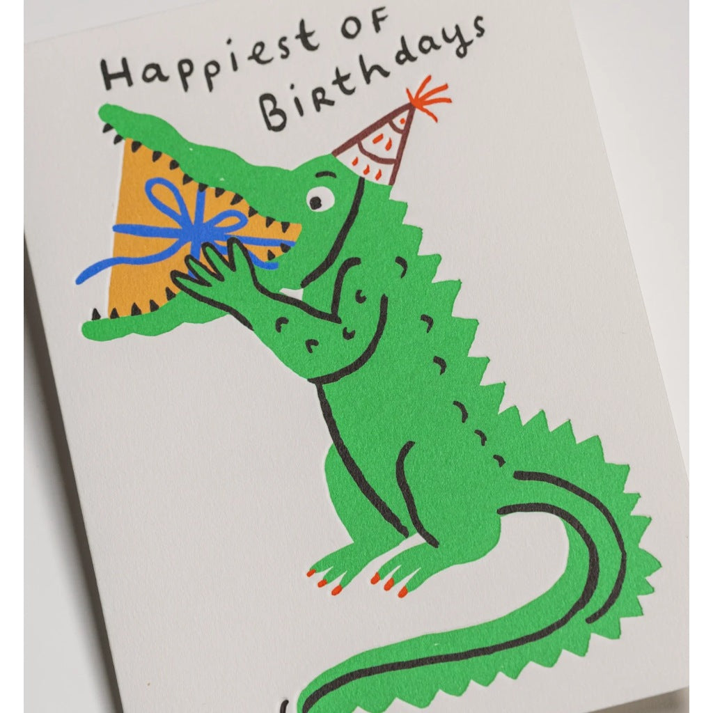 Lagom Design Happiest of Birthdays Crocodile – Greeting Card