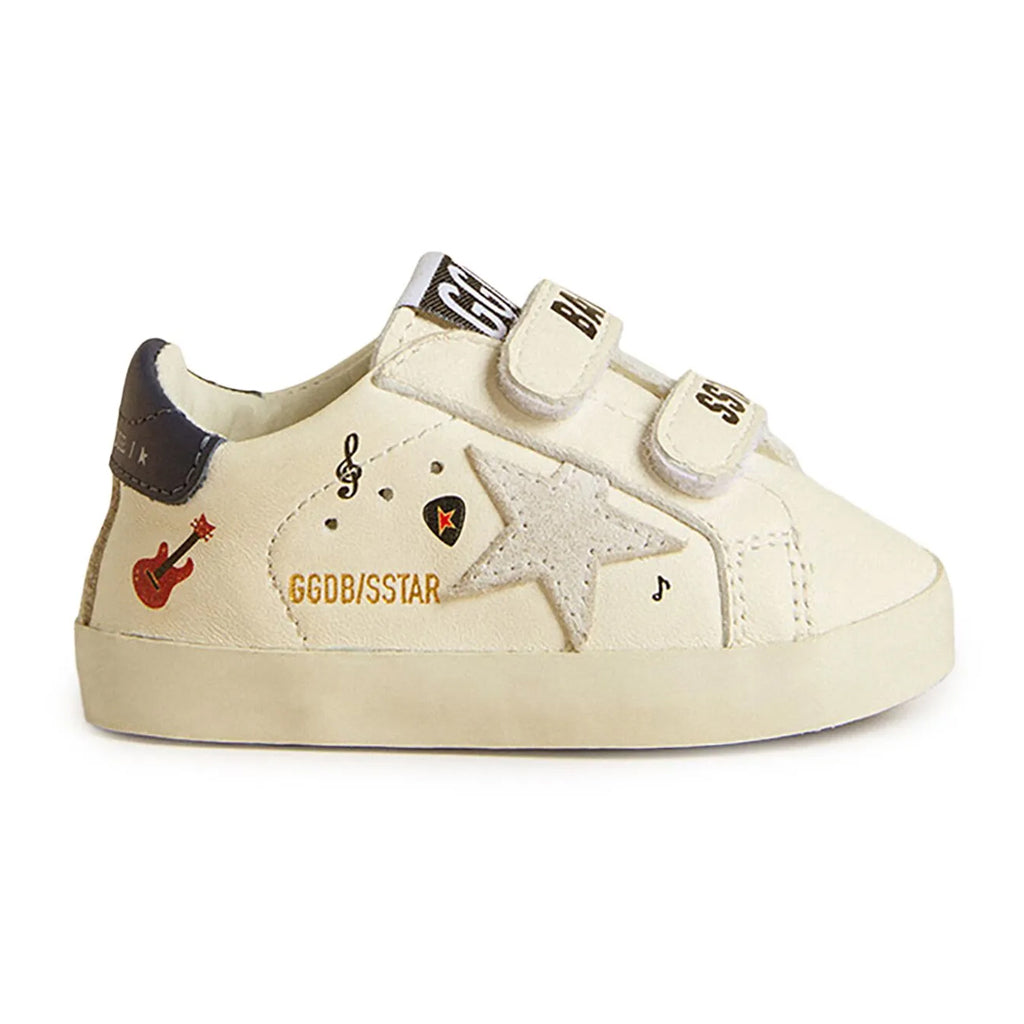 Golden Goose Baby School Nappa Upper With Prints Suede Star and List and Leather Heel