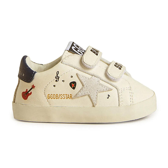 Golden Goose Baby School Nappa Upper With Prints Suede Star and List and Leather Heel