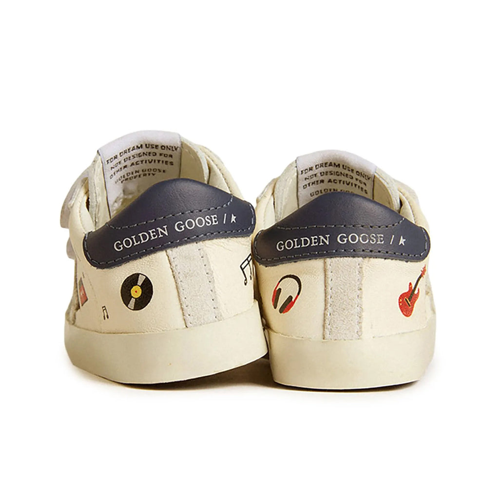 Golden Goose Baby School Nappa Upper With Prints Suede Star and List and Leather Heel