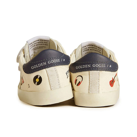 Golden Goose Baby School Nappa Upper With Prints Suede Star and List and Leather Heel