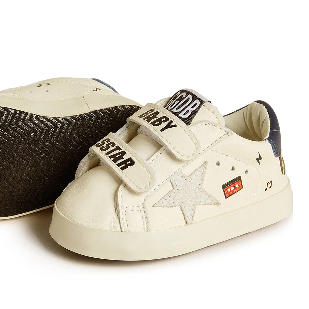 Golden Goose Baby School Nappa Upper With Prints Suede Star and List and Leather Heel