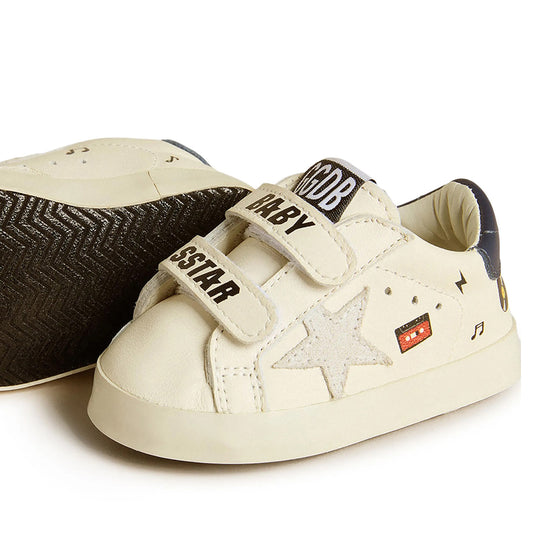 Golden Goose Baby School Nappa Upper With Prints Suede Star and List and Leather Heel