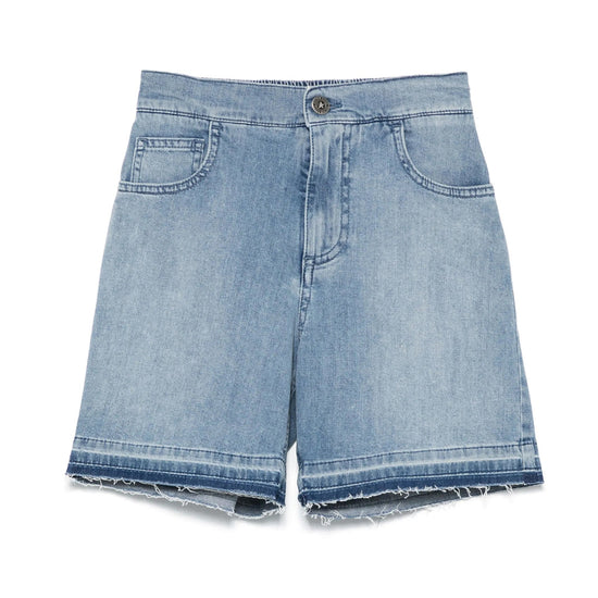 Golden Goose Journey Unisex Short Pant Lightweight Cotton Denim With Patch and Embroidery