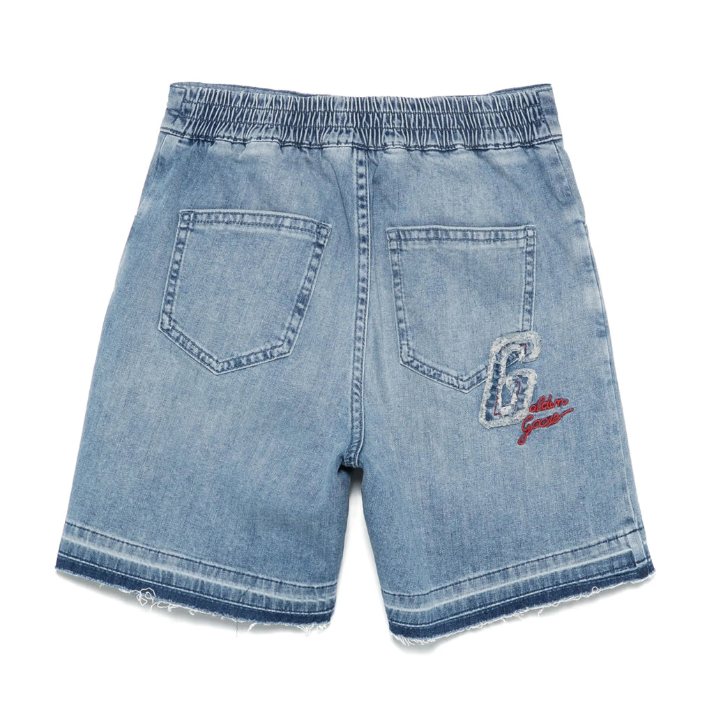 Golden Goose Journey Unisex Short Pant Lightweight Cotton Denim With Patch and Embroidery
