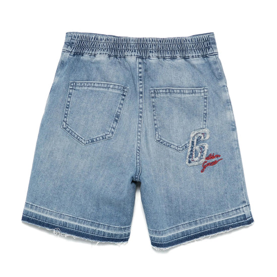 Golden Goose Journey Unisex Short Pant Lightweight Cotton Denim With Patch and Embroidery