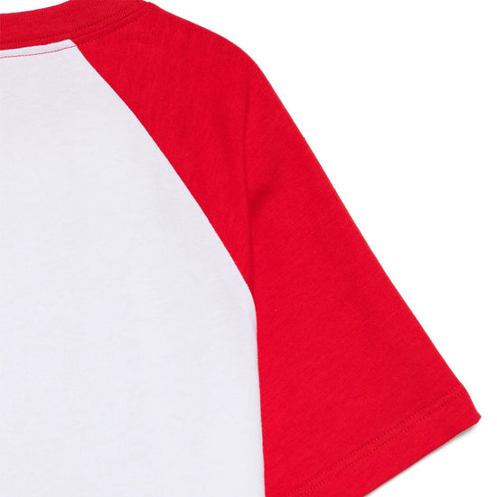 Golden Goose Journey Girl’s Crop Raglan T-shirt Cotton Jersey Contrast Sleeve With Print