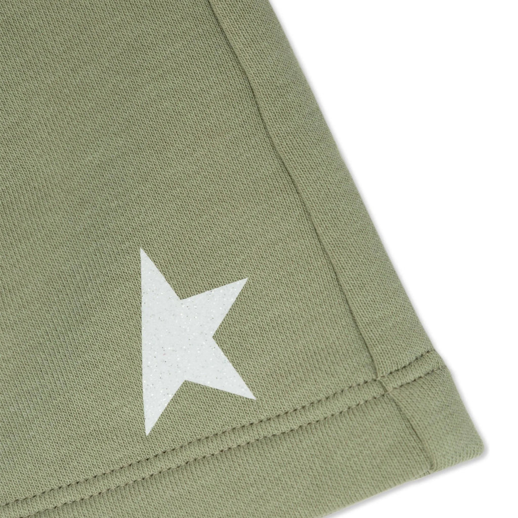 Golden Goose Star Girl’s Fleece Shorts Small Star Glitter Printed