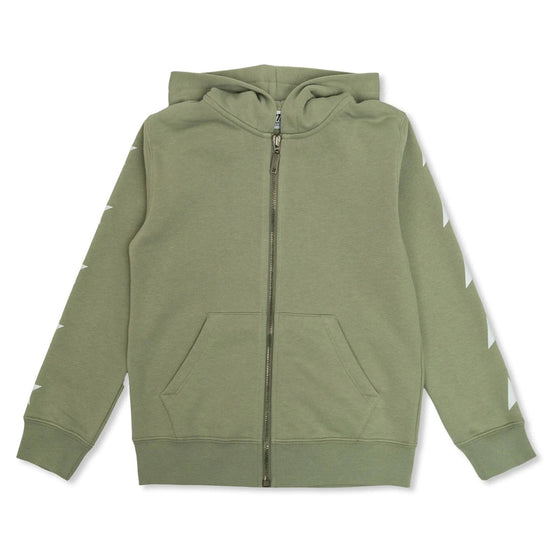 Golden Goose Star Girl’s Zipped Sweatshirt Hoodie Kangaroo Pocket Glitter Multistar Printed