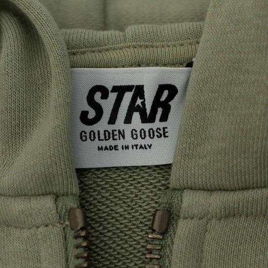 Golden Goose Star Girl’s Zipped Sweatshirt Hoodie Kangaroo Pocket Glitter Multistar Printed