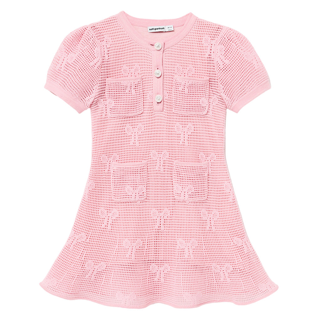 Self Portrait Kids Bow Crochet Knit Dress – Kids21