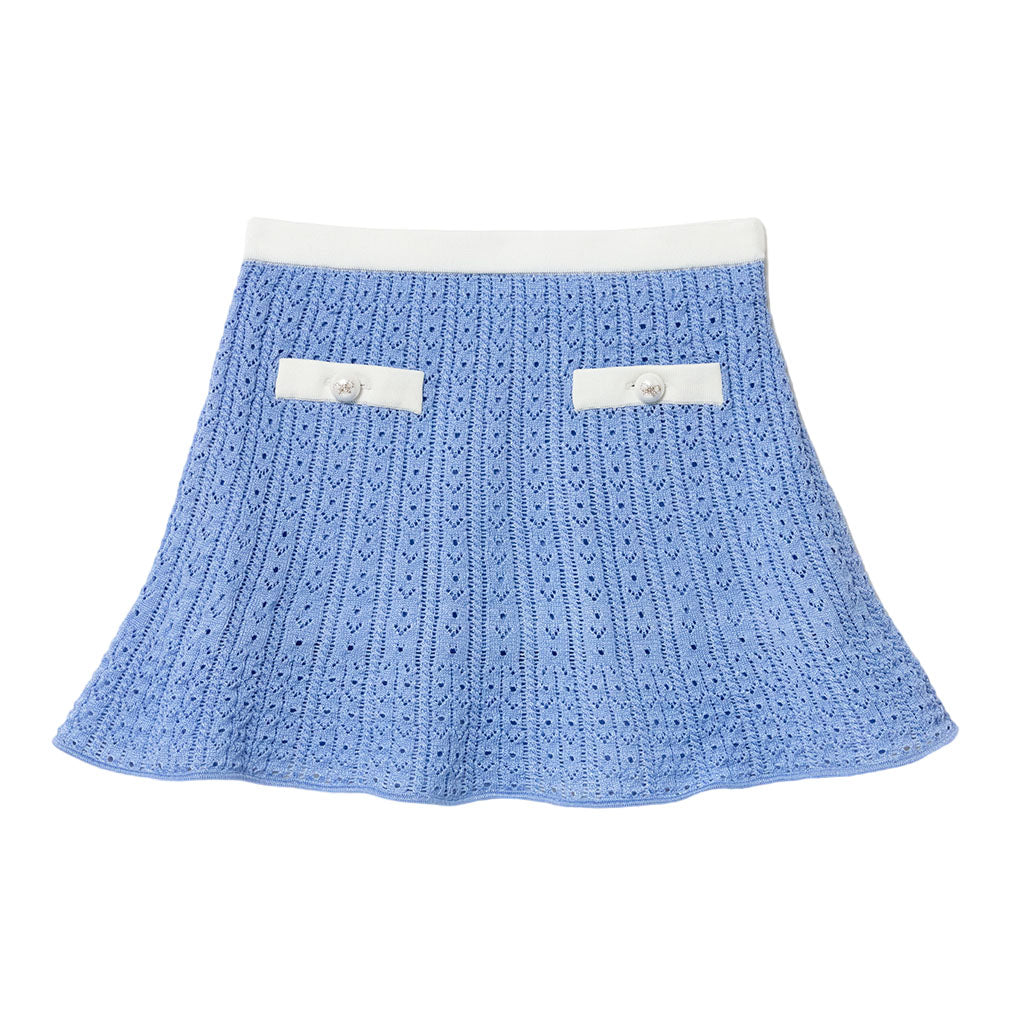 Self Portrait Kids Pointelle Knit Skirt