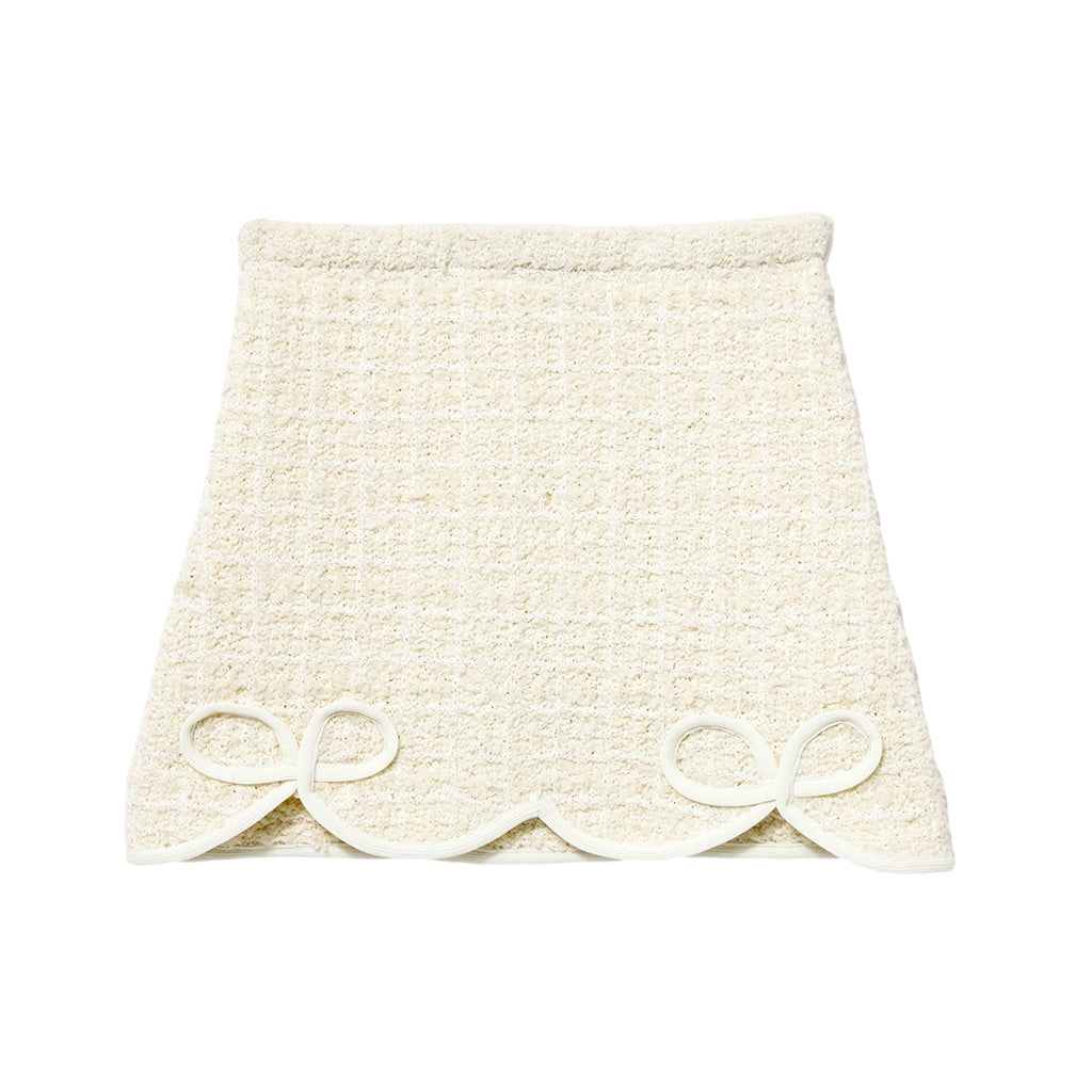 Self Portrait Kids Textured Bow Detail Knit Skirt