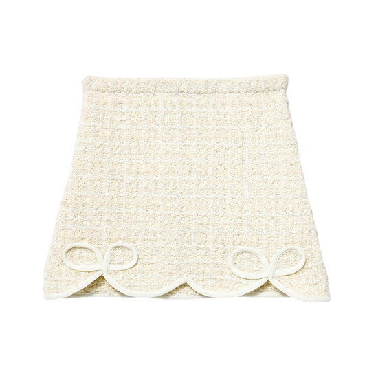 Self Portrait Kids Textured Bow Detail Knit Skirt