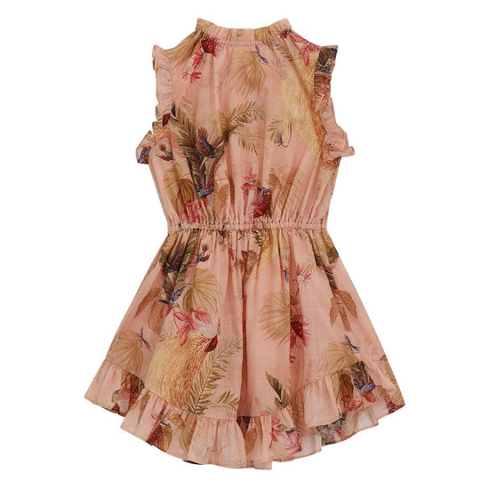Zimmermann Kids Pink Palm Floral Rhiannon Kids Flip Dress