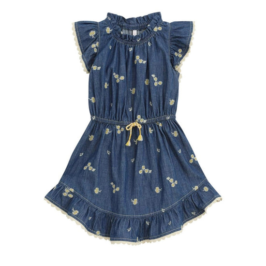 Zimmermann Kids Daisy Lucky Kids Denim Flip Dress