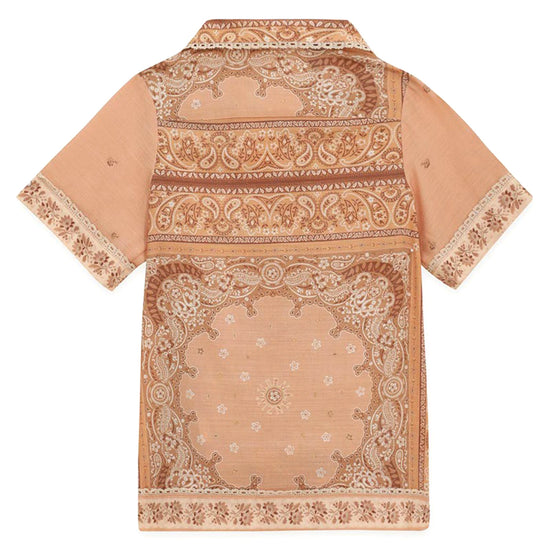 Zimmermann Kids Peach Bandana Lucky Kids Shirt Dress