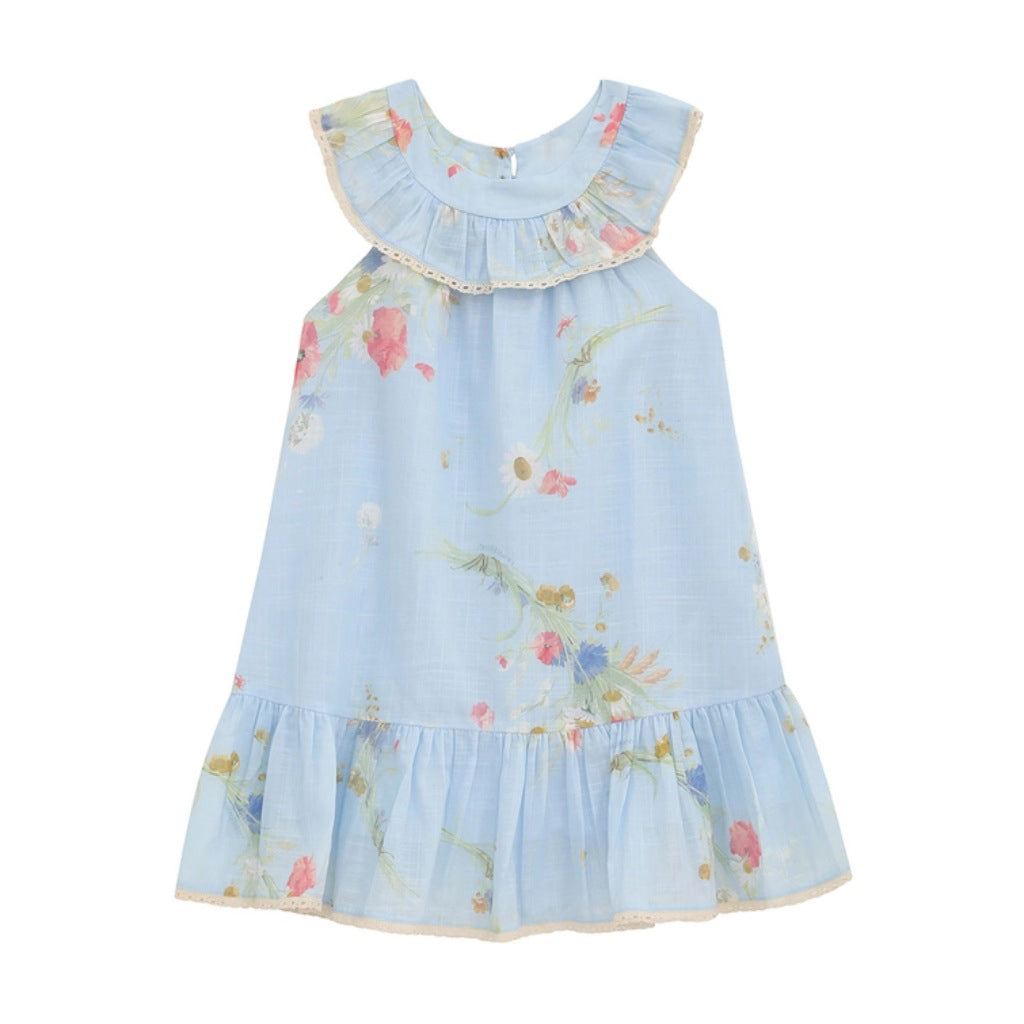 Zimmermann Kids Blue Bouquet Floral Lucky Kids Swing Dress