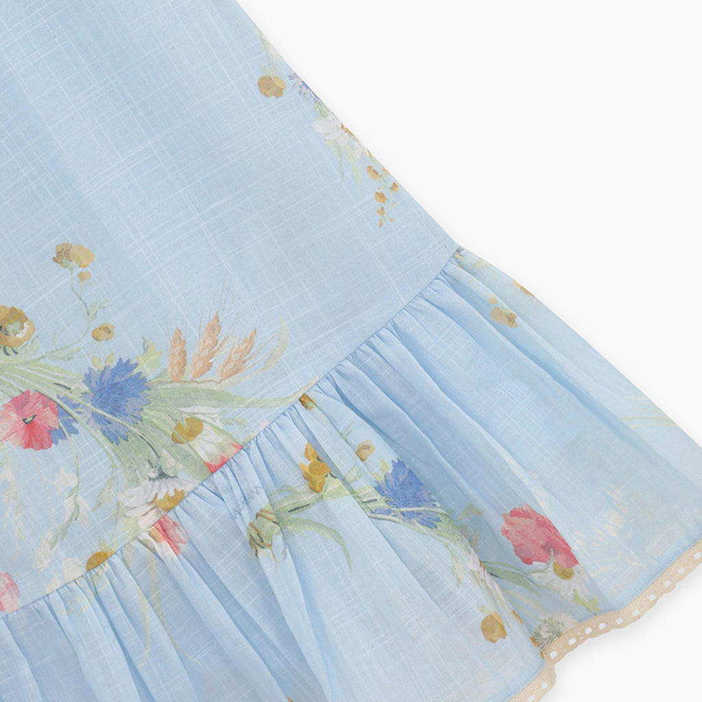 Zimmermann Kids Blue Bouquet Floral Lucky Kids Swing Dress