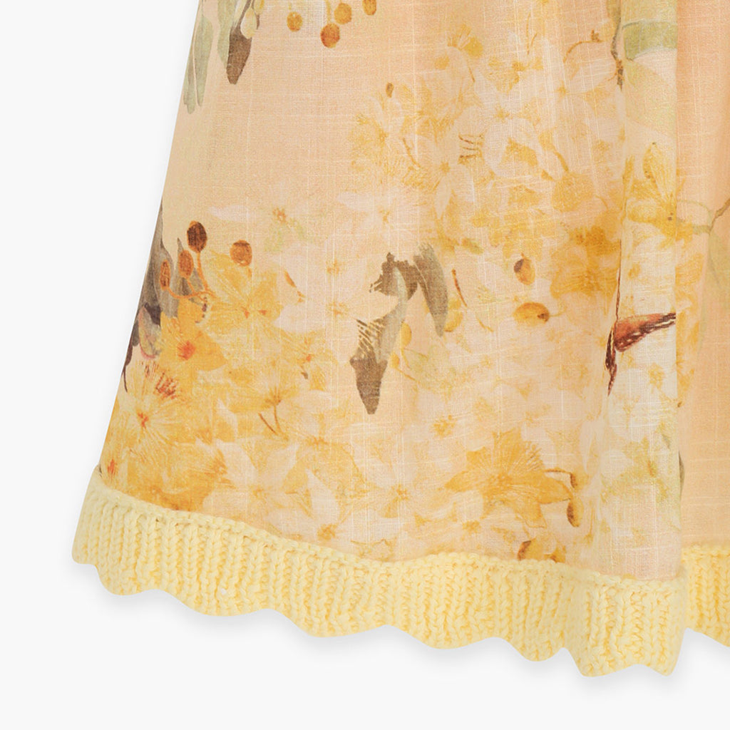 Zimmermann Kids Lemon-Ivory Cascadian Kids Crochet Dress