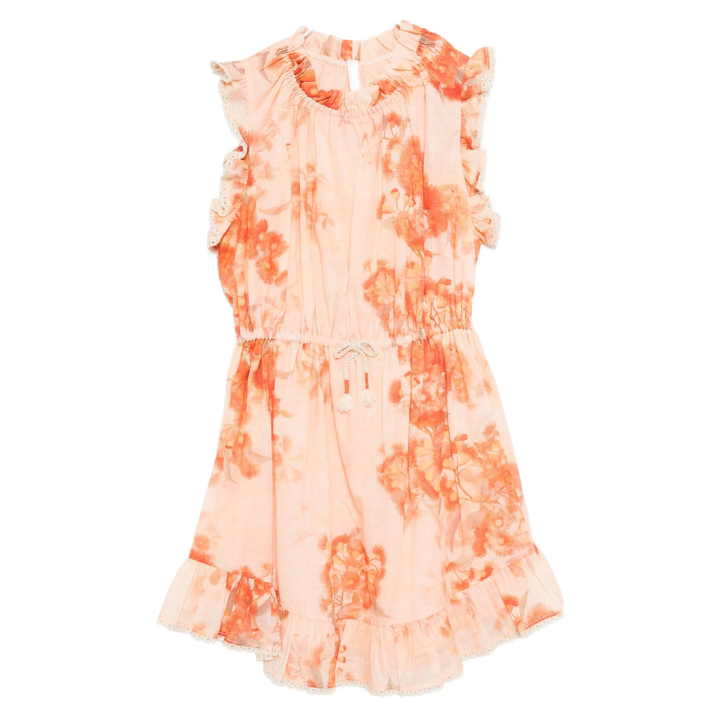 Zimmermann Kids Red Botanical Floral Cascadian Kids Flip Dress