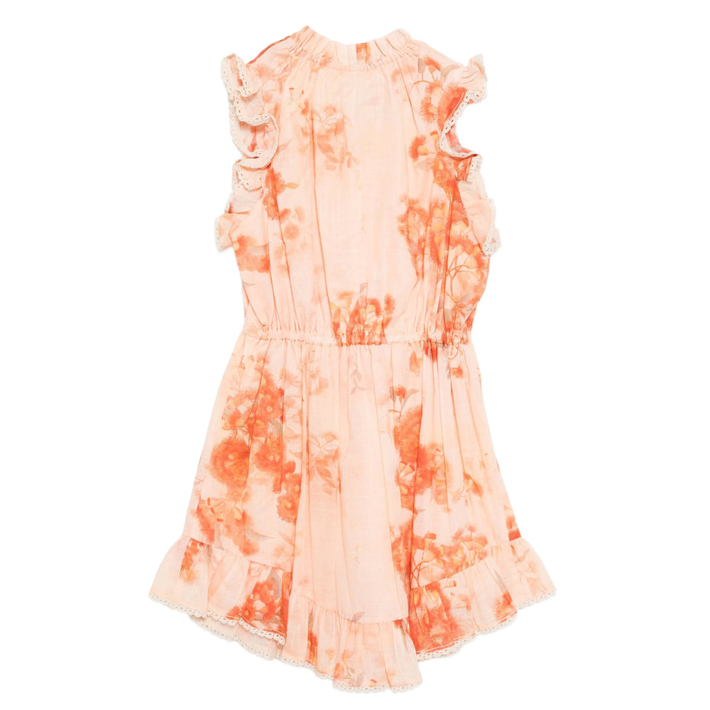 Zimmermann Kids Red Botanical Floral Cascadian Kids Flip Dress