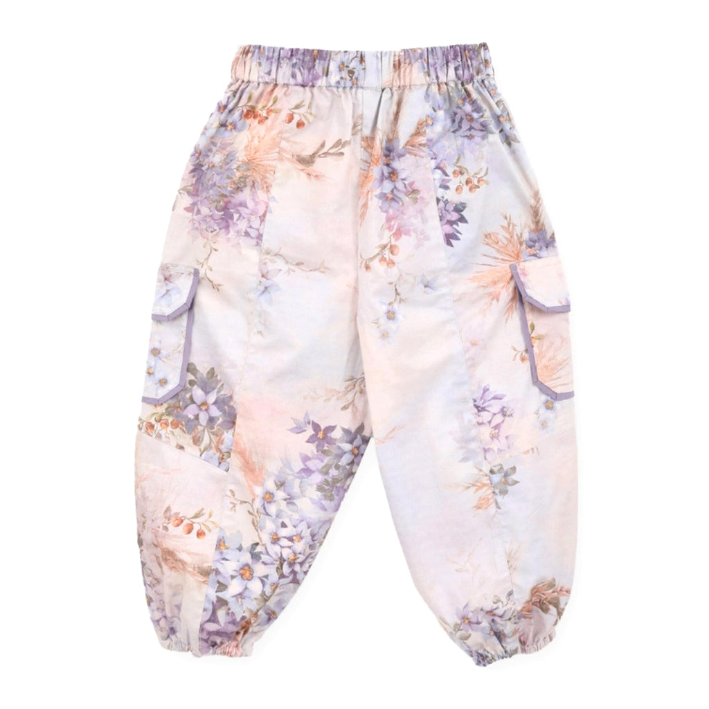 Zimmermann Kids Blue Botanical Floral Cascadian Kids Poplin Pants
