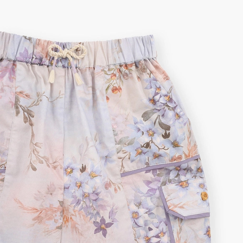 Zimmermann Kids Blue Botanical Floral Cascadian Kids Poplin Pants