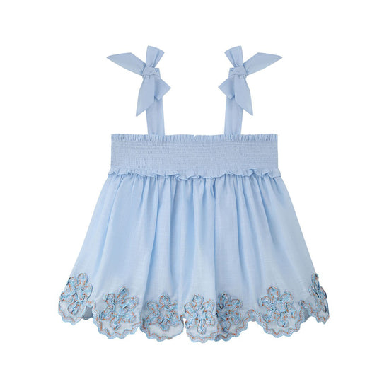 Zimmermann Kids Dusty Blue Multi Cascadian Kids Ric Rac Top