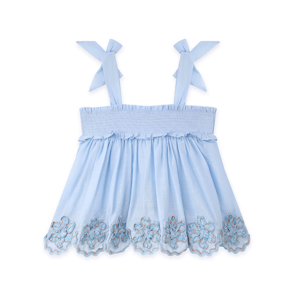 Zimmermann Kids Dusty Blue Multi Cascadian Kids Ric Rac Top