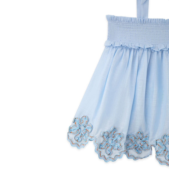 Zimmermann Kids Dusty Blue Multi Cascadian Kids Ric Rac Top