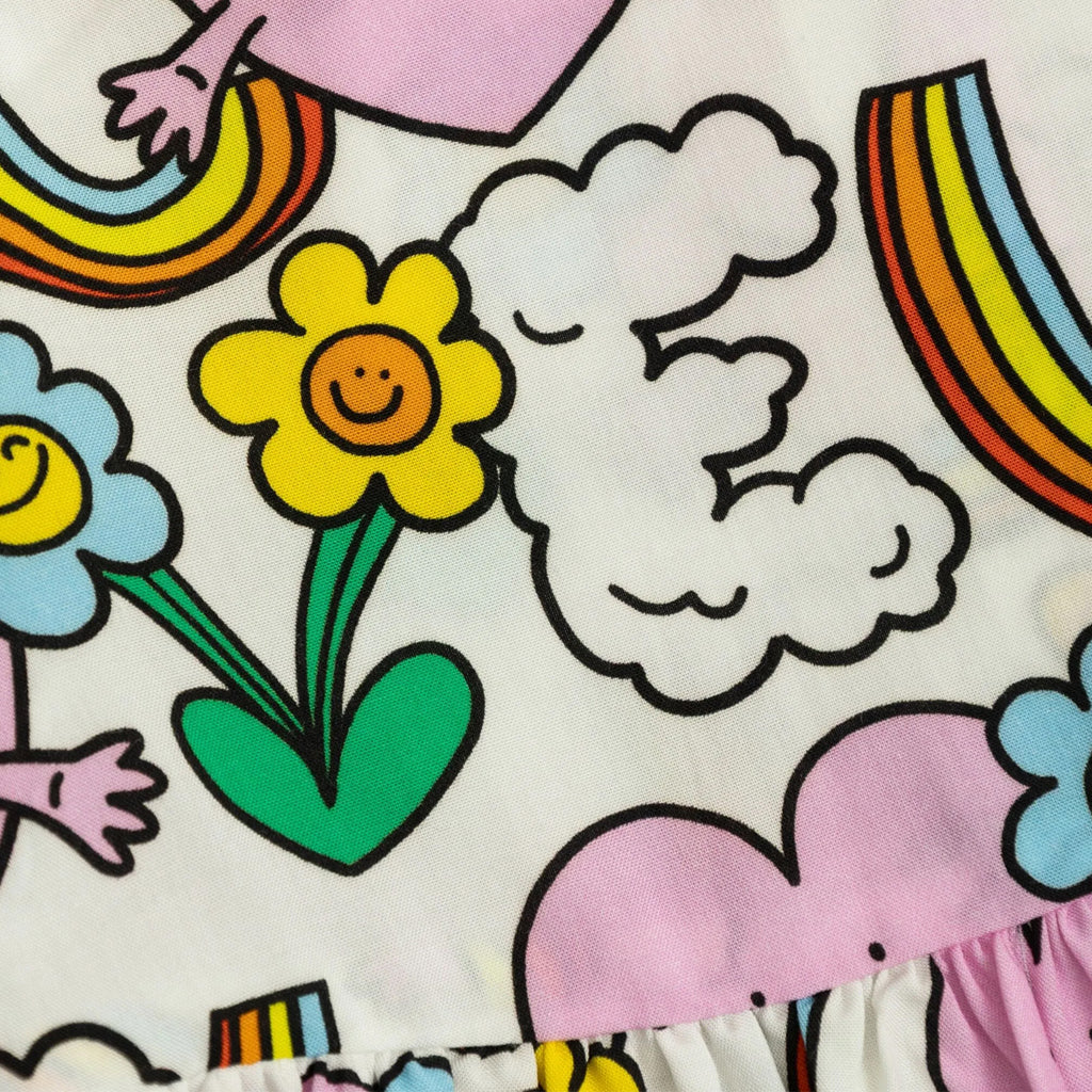 Stella McCartney Kids Rainbow Love All-Over Print Dress and Bloomers Set