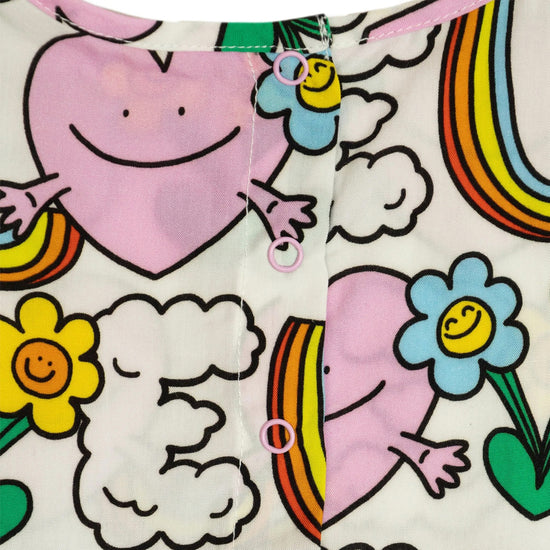 Stella McCartney Kids Rainbow Love All-Over Print Dress and Bloomers Set