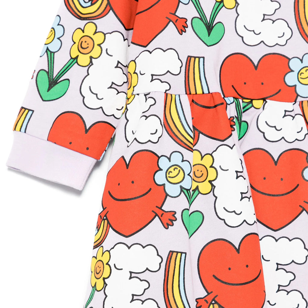 Stella McCartney Kids Rainbow Love All-Over Print Dress