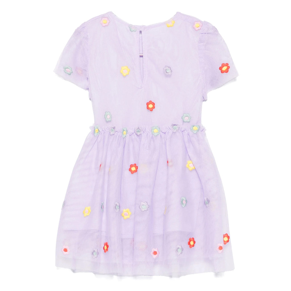Stella McCartney Kids Tulle Flowers Embroidered Dress
