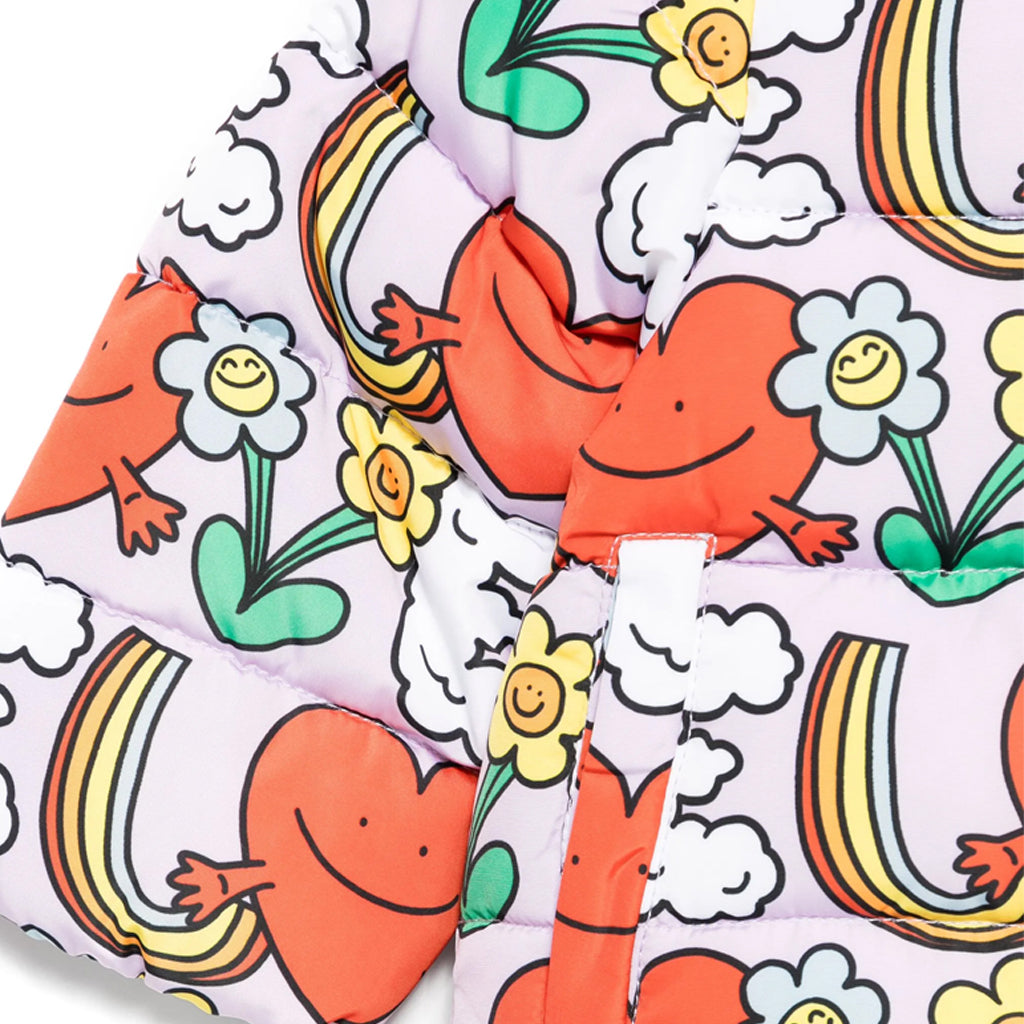 Stella McCartney Kids Rainbow Love All-Over Print Puffer Jacket