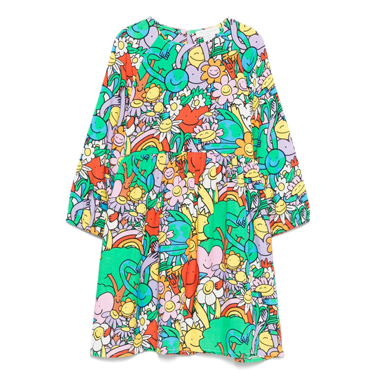 Stella McCartney Kids Earth Gang All-Over Print Dress
