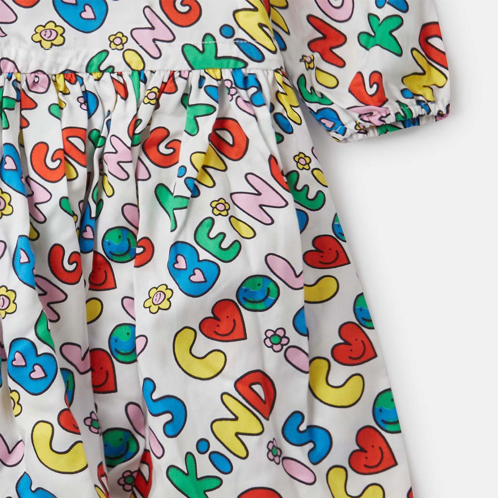 Stella McCartney Kids Being Kind All-Over Print Dress