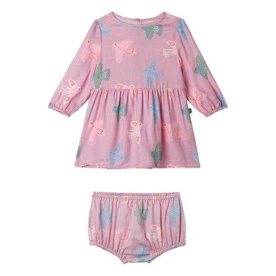 Stella McCartney Kids Birds All-Over Print Dress and Bloomers Set