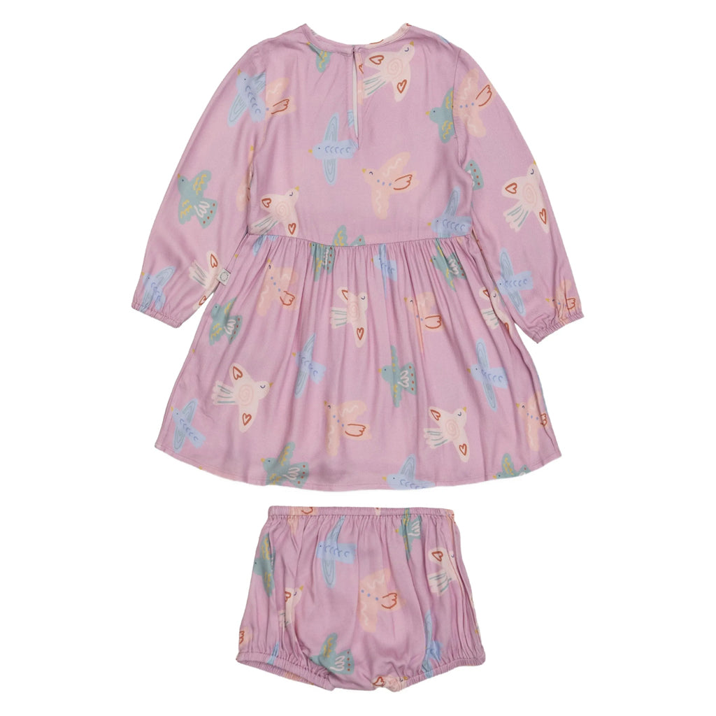 Stella McCartney Kids Birds All-Over Print Dress and Bloomers Set