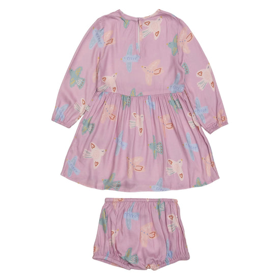Stella McCartney Kids Birds All-Over Print Dress and Bloomers Set