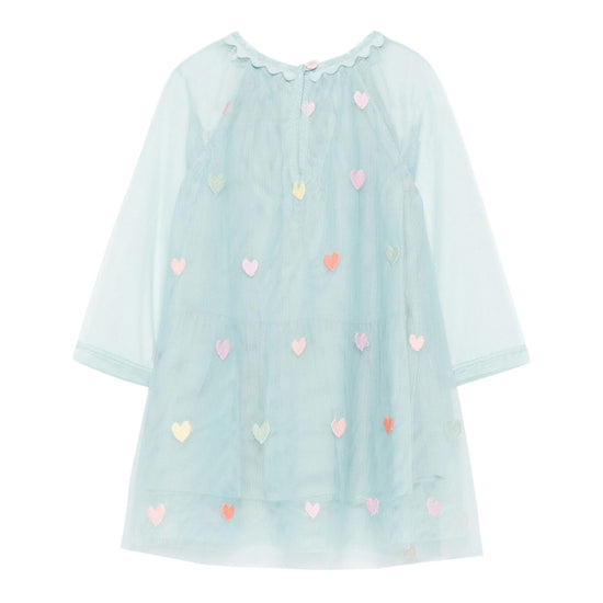 Stella McCartney Kids Tulle Hearts Embroidered Dress